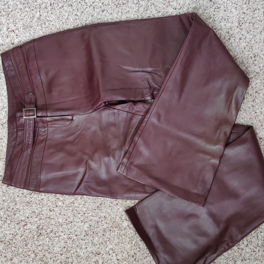 Lamb genuine leather pants. Chocolate brown. Excellent condition. Worn 1.